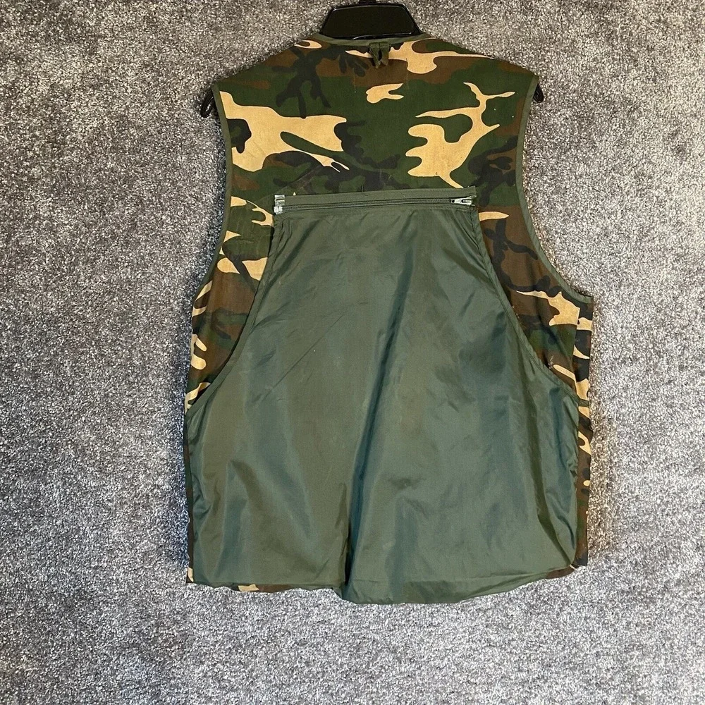 VTG Duck Camo Game Winner Shooting Vest Mens Medium Hunting Sportswear Quilted